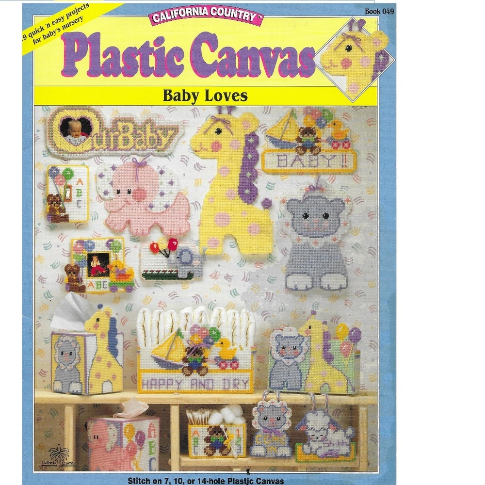 California Country Plastic Canvas Baby Loves #49